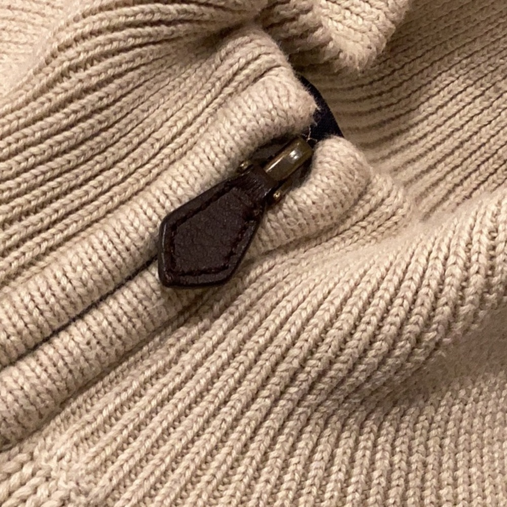 Cream Ribbed Zip-Up Sweater - Picture 3 of 3